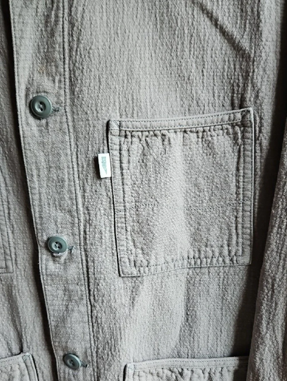 Wellen Huckberry, Double Cloth Chore Coat In Sage Green Utility Jacket Size M